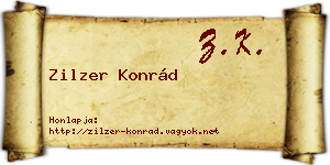 Zilzer Konrád névjegykártya